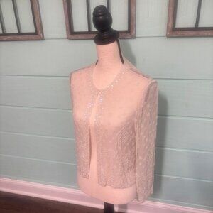 Talbots Shimmering Sequin Dinner Jacket Size Med